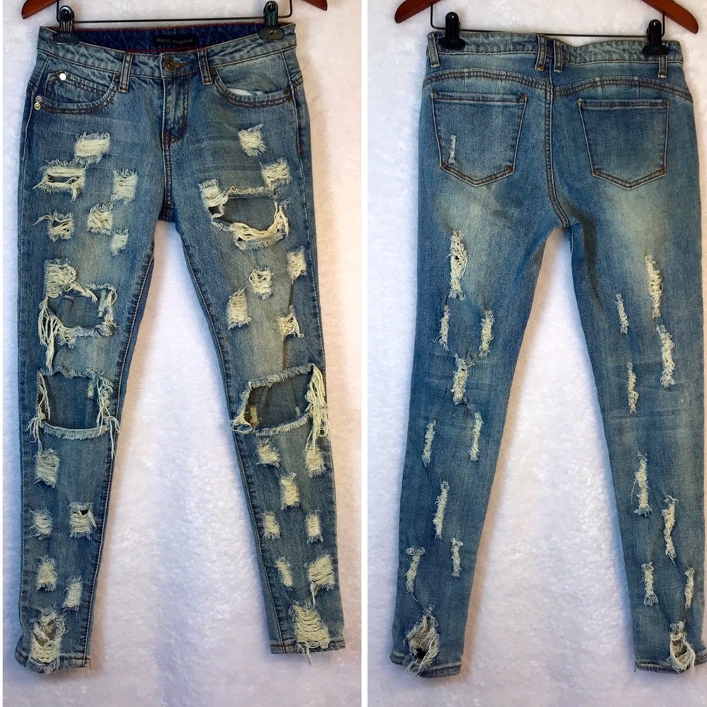 Extreme Distress Traffic Jeans